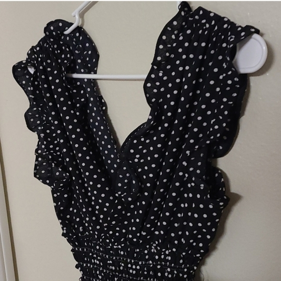 MAX STUDIO Wide Leg Polka Dot Jumpsuit - Picture 5 of 9